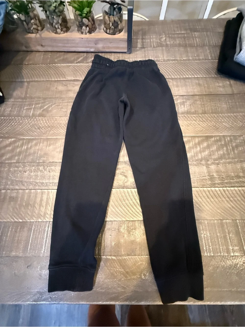 Nike Black Kids Jogger Sweatpants with White Swoosh